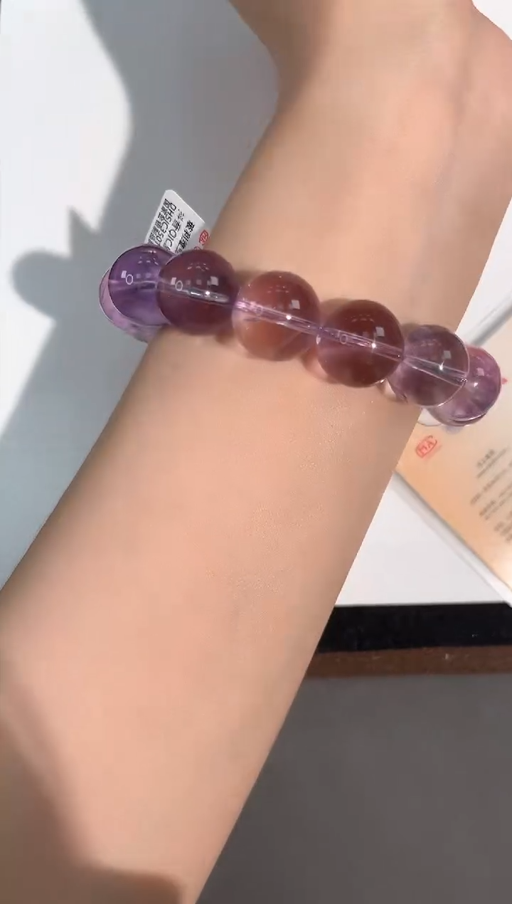 水晶手链未镶嵌96号玻利维亚紫水单圈15mm