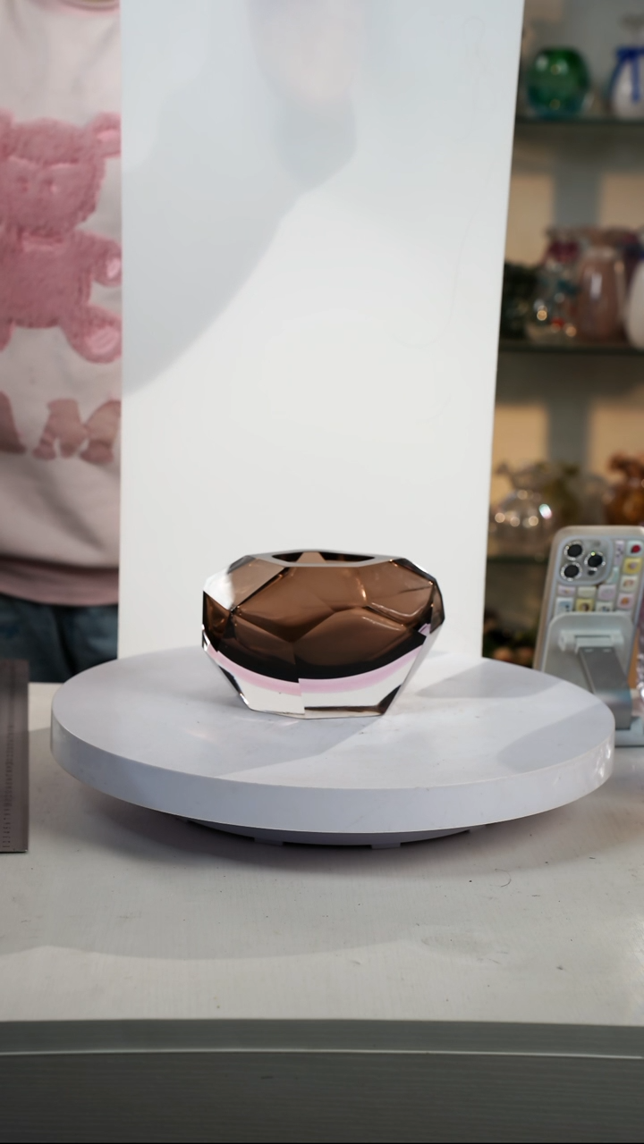 【闪购商品】琉璃【弘扬】高轻奢琉璃花器高12正常手工痕迹