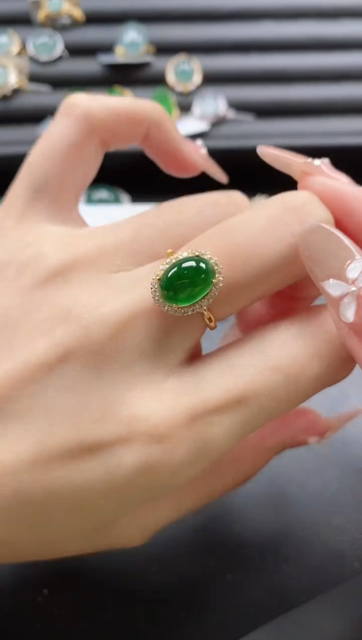 【闪购商品】翡翠戒指银S925镶嵌51151