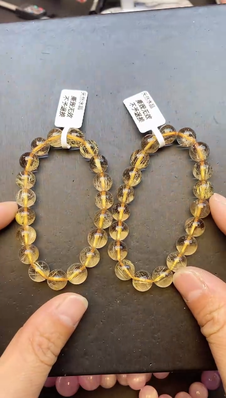 【闪购商品】水晶手串未镶嵌A66 金发 10mm 多样性发其一