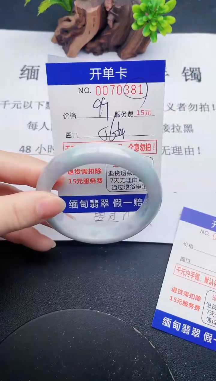 【闪购商品】翡翠手镯未镶嵌81天然翡翠A货