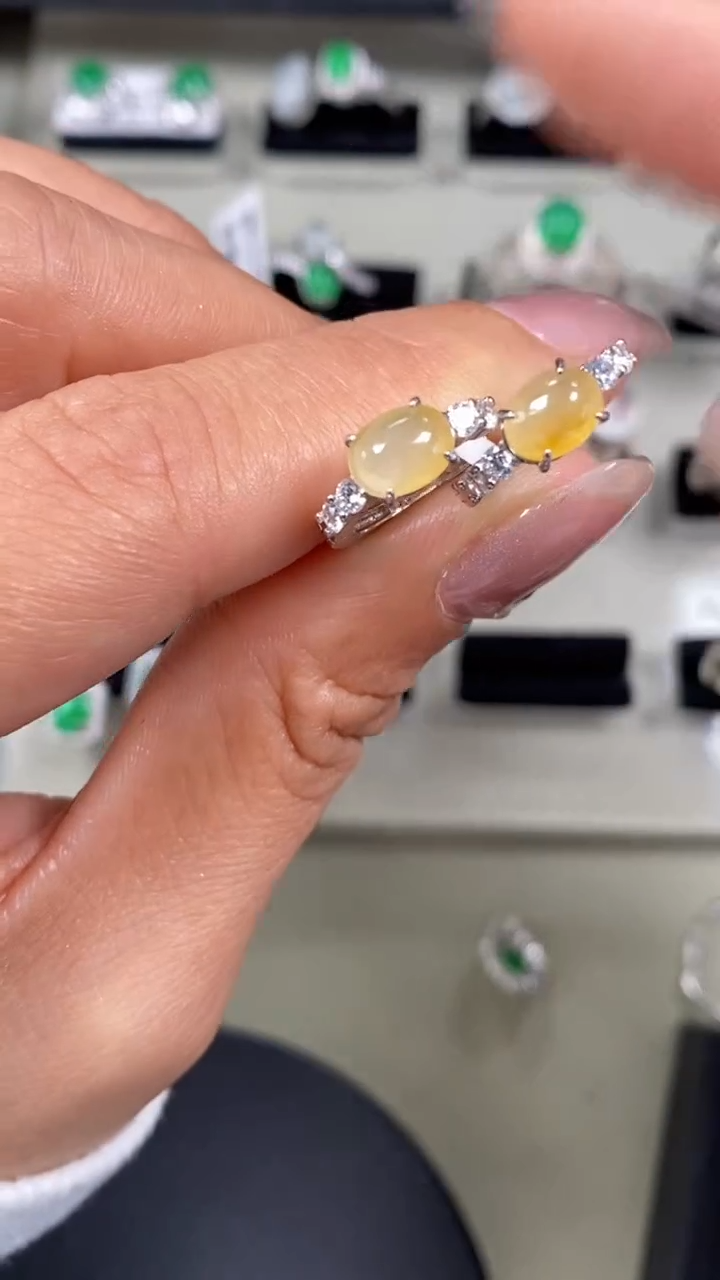 【闪购商品】翡翠戒指银S925镶嵌9542