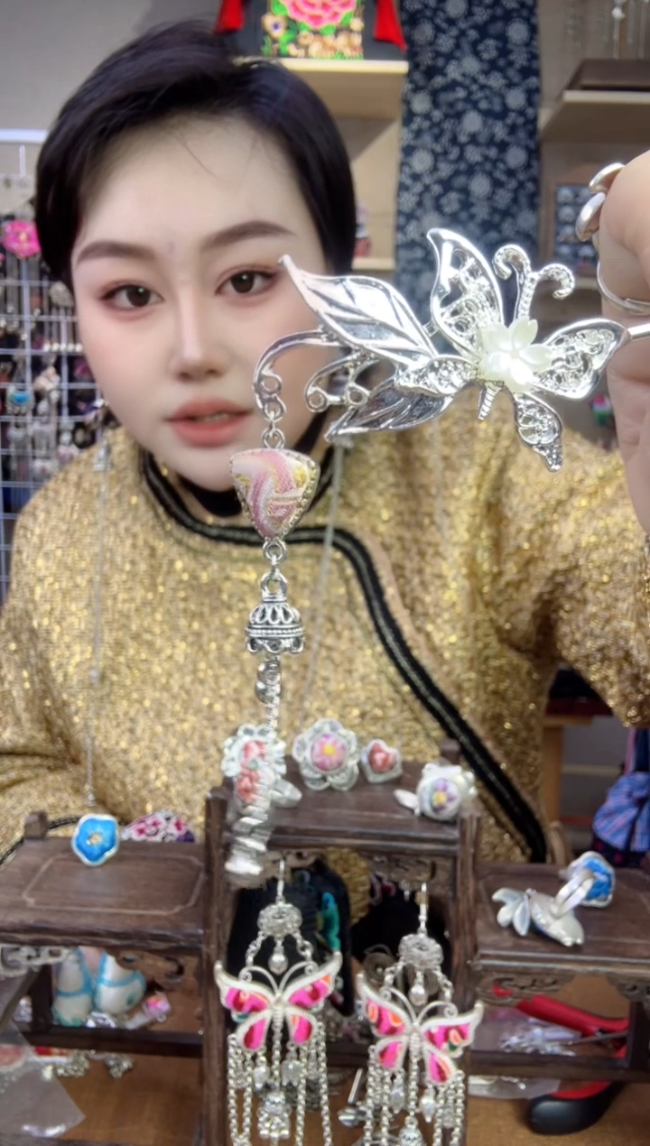 【闪购商品】刺绣纯手工苗绣非遗发簪