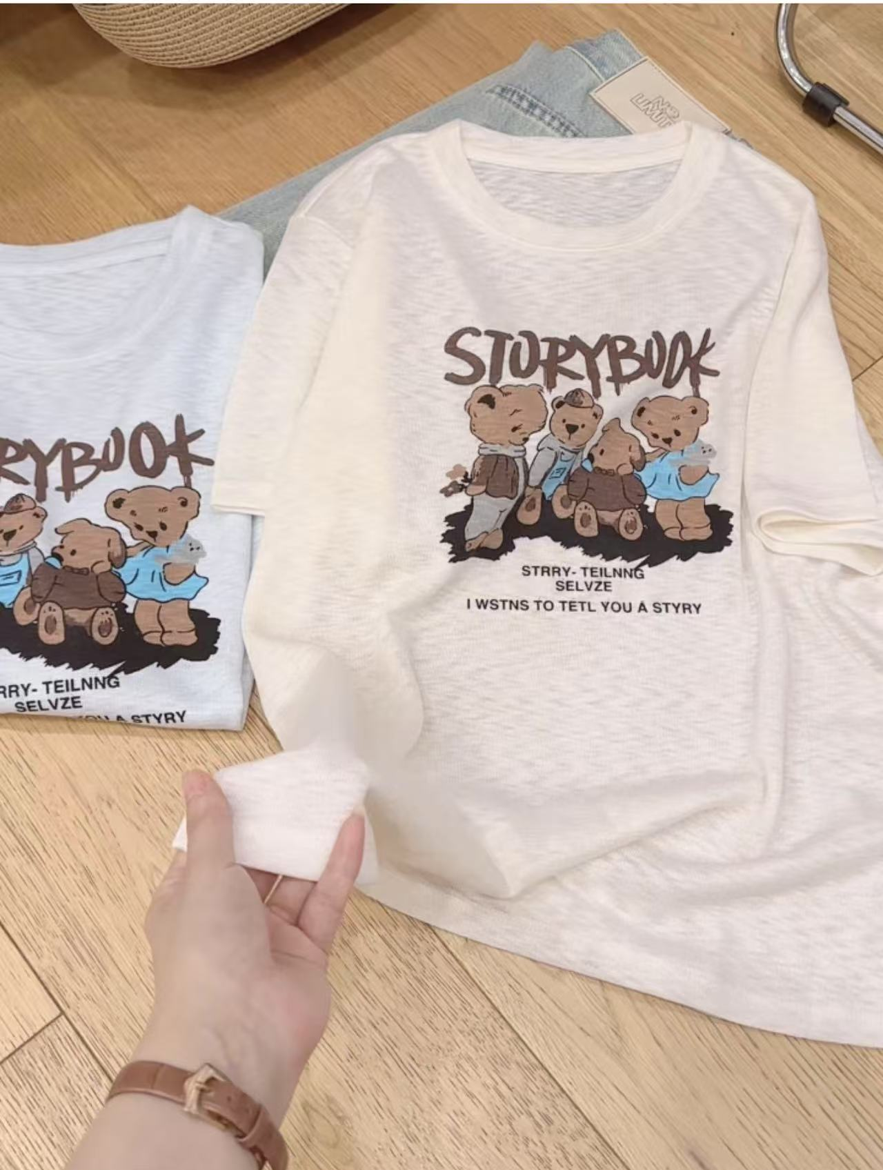 七言家 巨好看！小熊派对凉快竹节短袖8