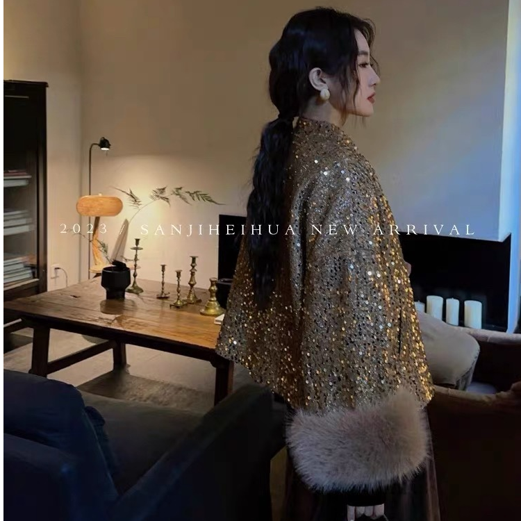 闪耀灯球新年战袍亮闪闪新中式外套