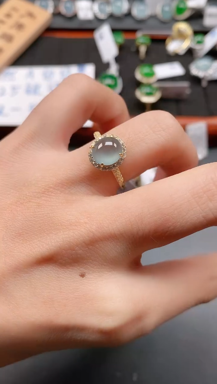 银S925镶嵌戒指翡翠11111