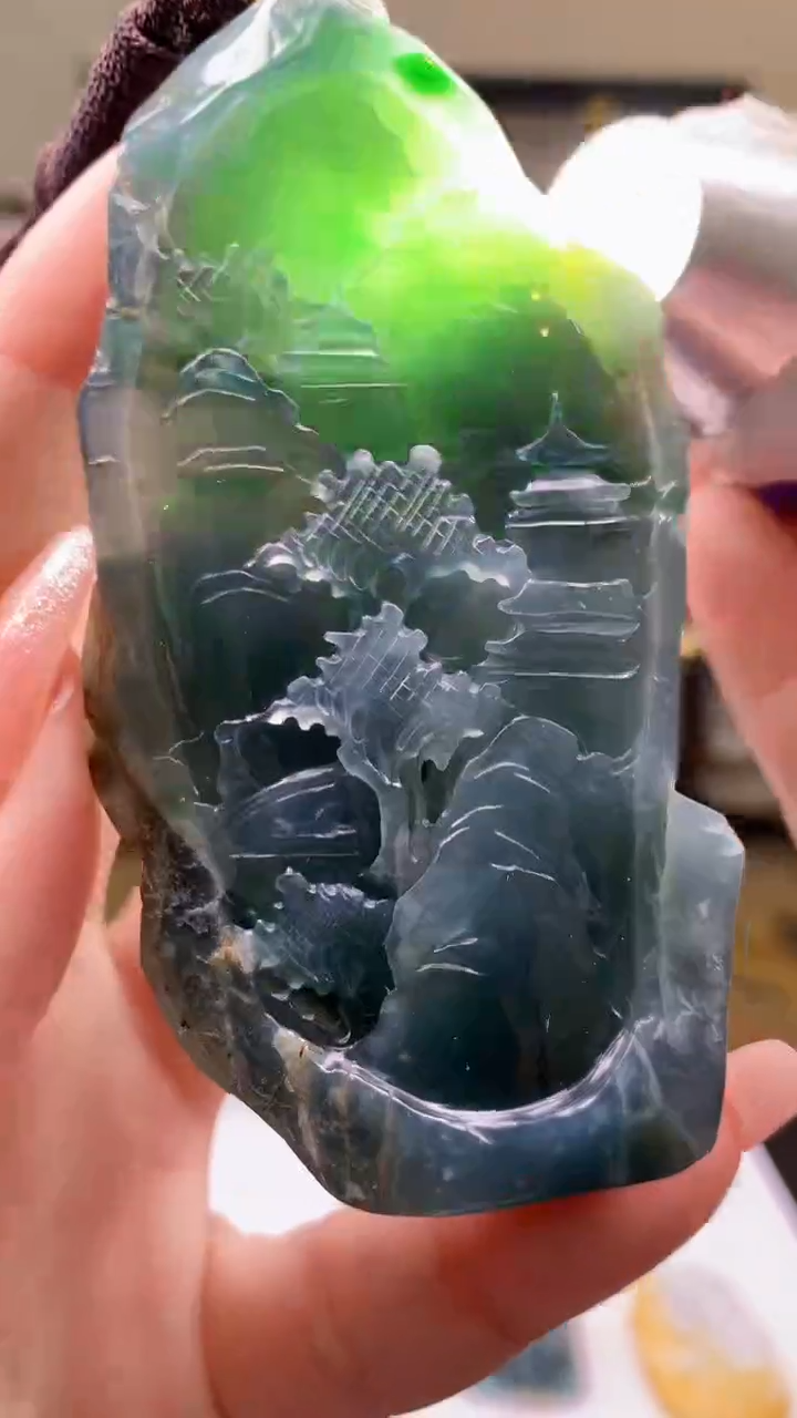 【闪购商品】定制翡翠未镶嵌1049ry-毛货挂件25