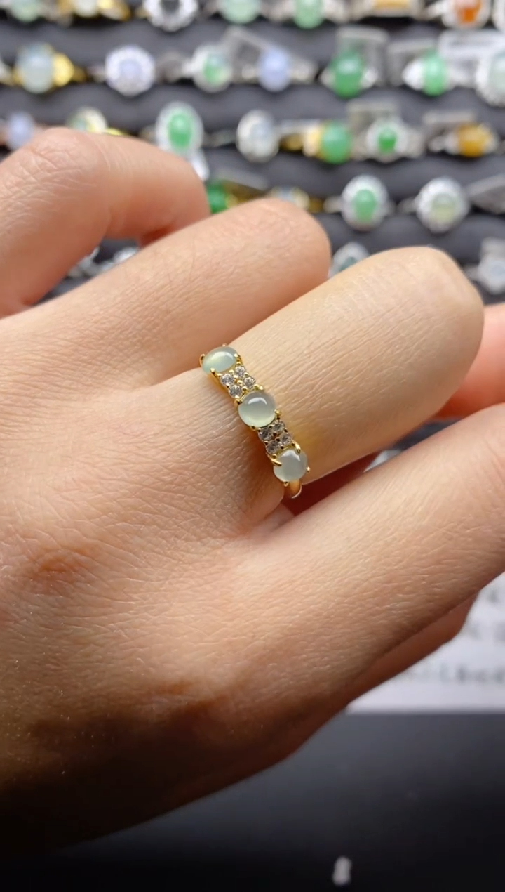 【闪购商品】翡翠戒指银S925镶嵌S925银镶嵌翡翠戒指