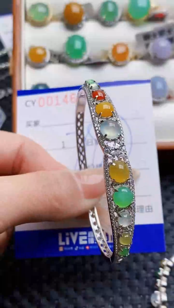 银S925镶嵌戒指翡翠4675