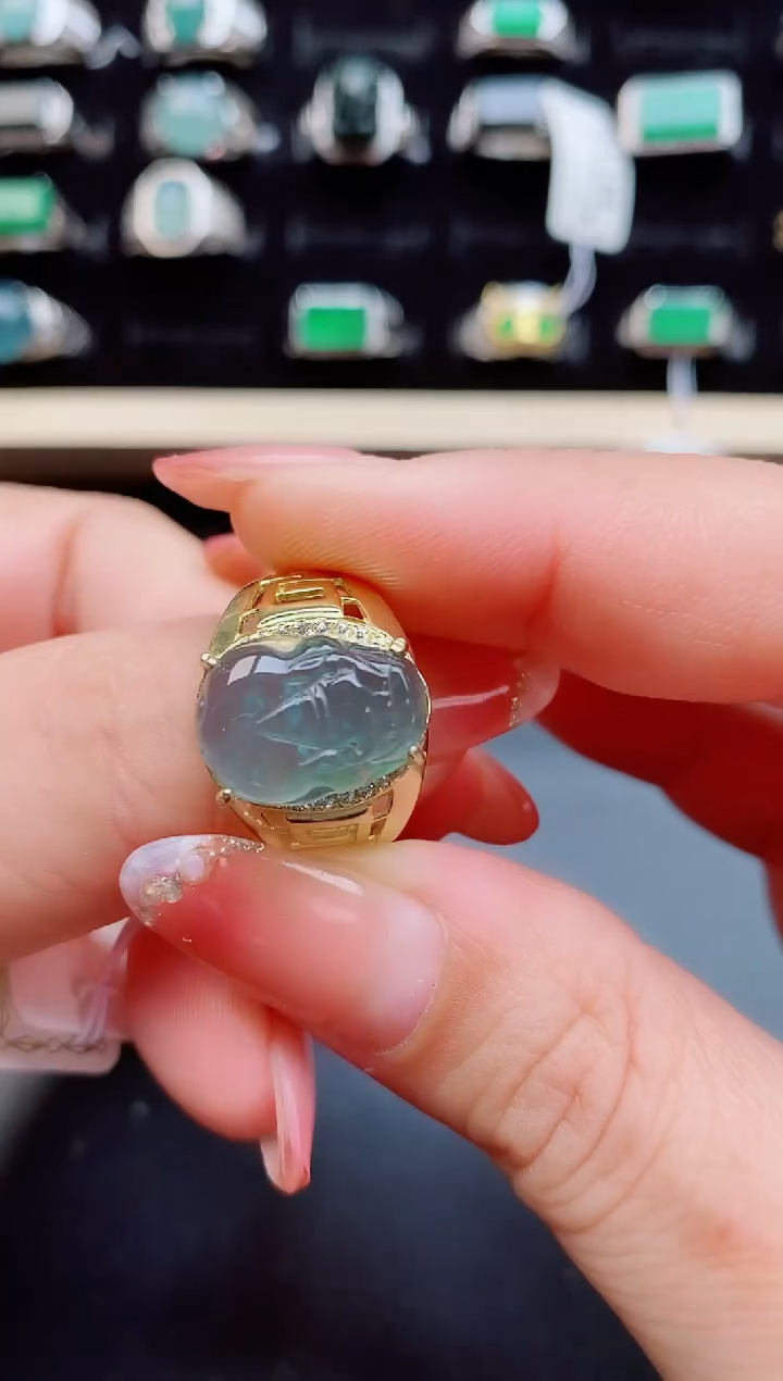 【闪购商品】翡翠戒指银S925镶嵌508050