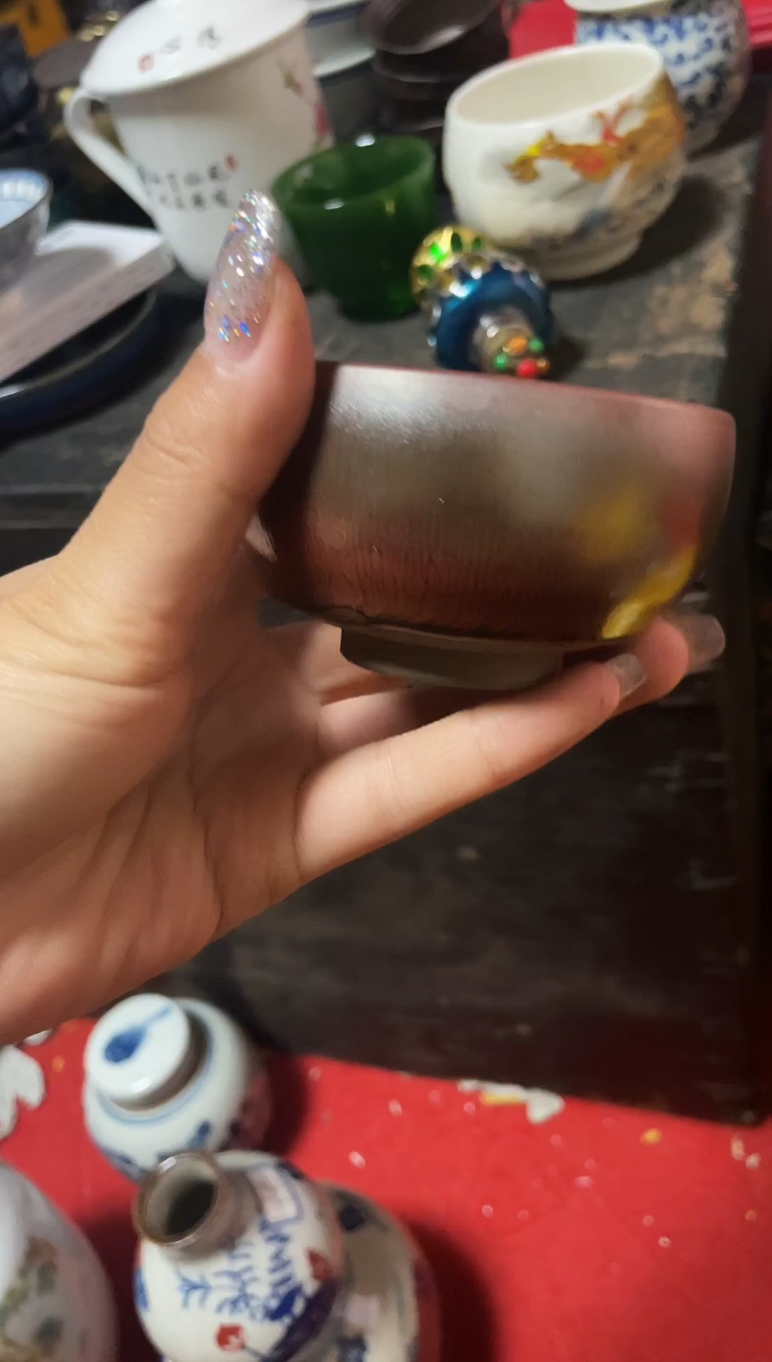 瓶景德镇陶瓷 褐色杯子大