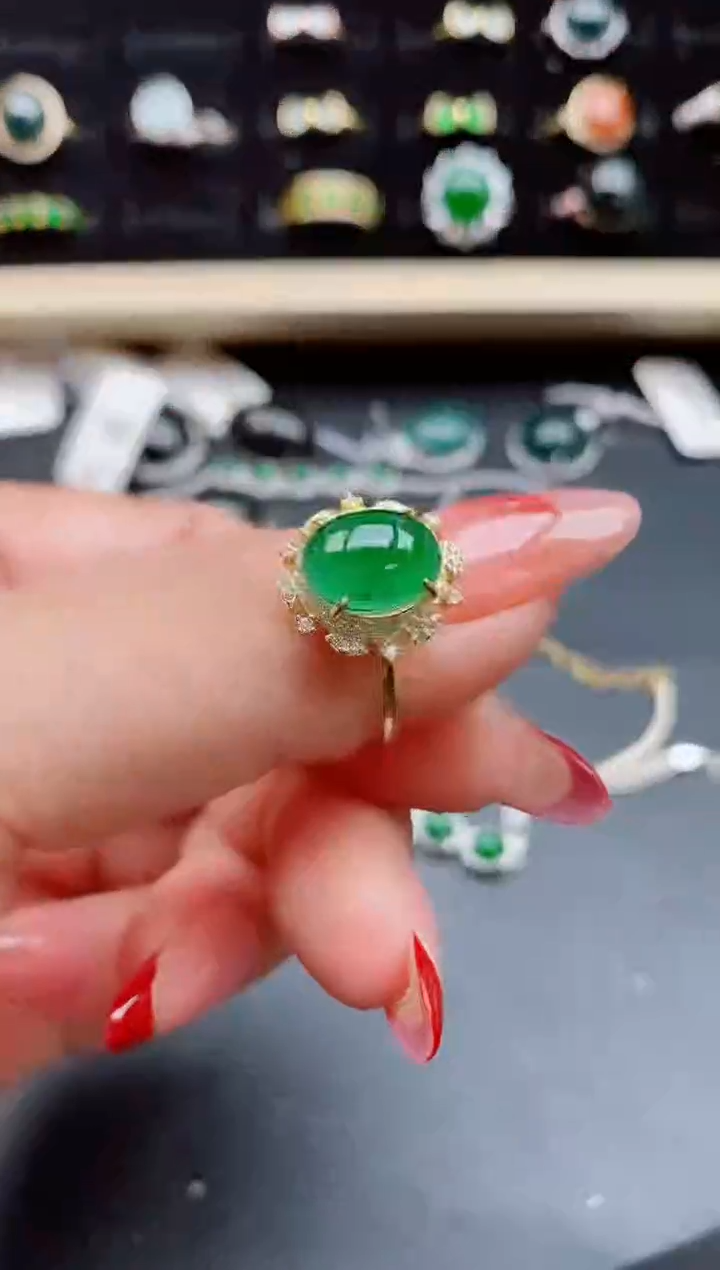 【闪购商品】翡翠戒指银S925镶嵌12121