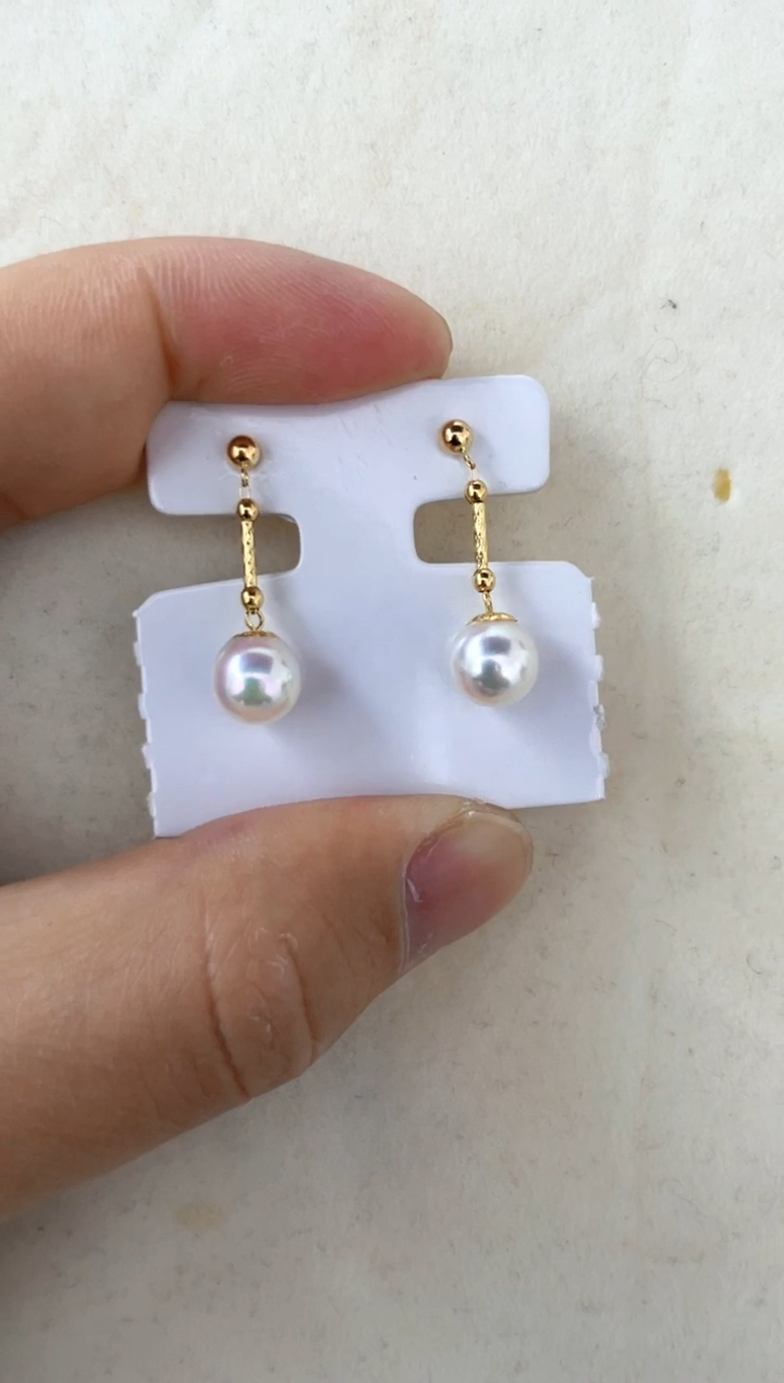 【闪购商品】海水珍珠耳饰18K金镶嵌耳钉