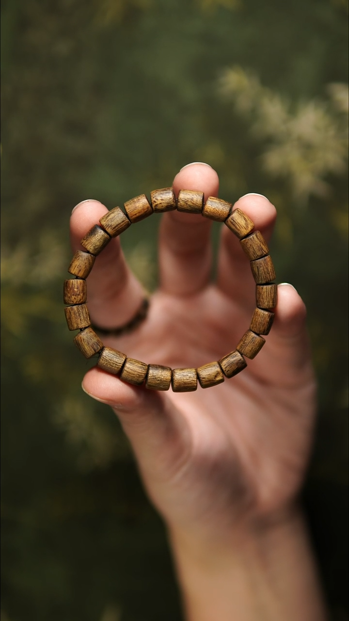 沉香手串桶珠8mm奇楠手串单圈