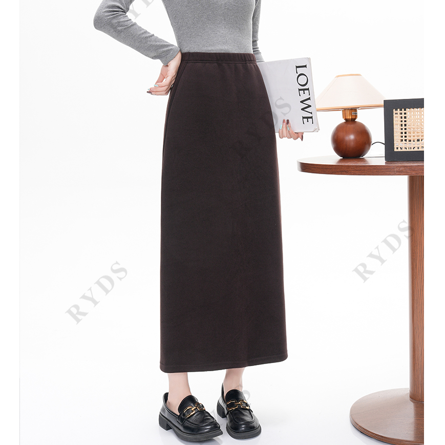 【康南心】纯色高智感羊毛醋酸百搭混纺半裙K7528