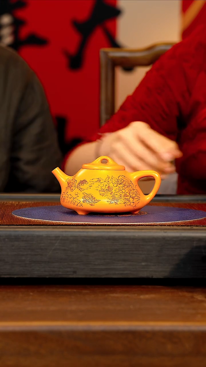 【闪购商品】紫砂茶壶SJK 橘黄砂 子冶石瓢 