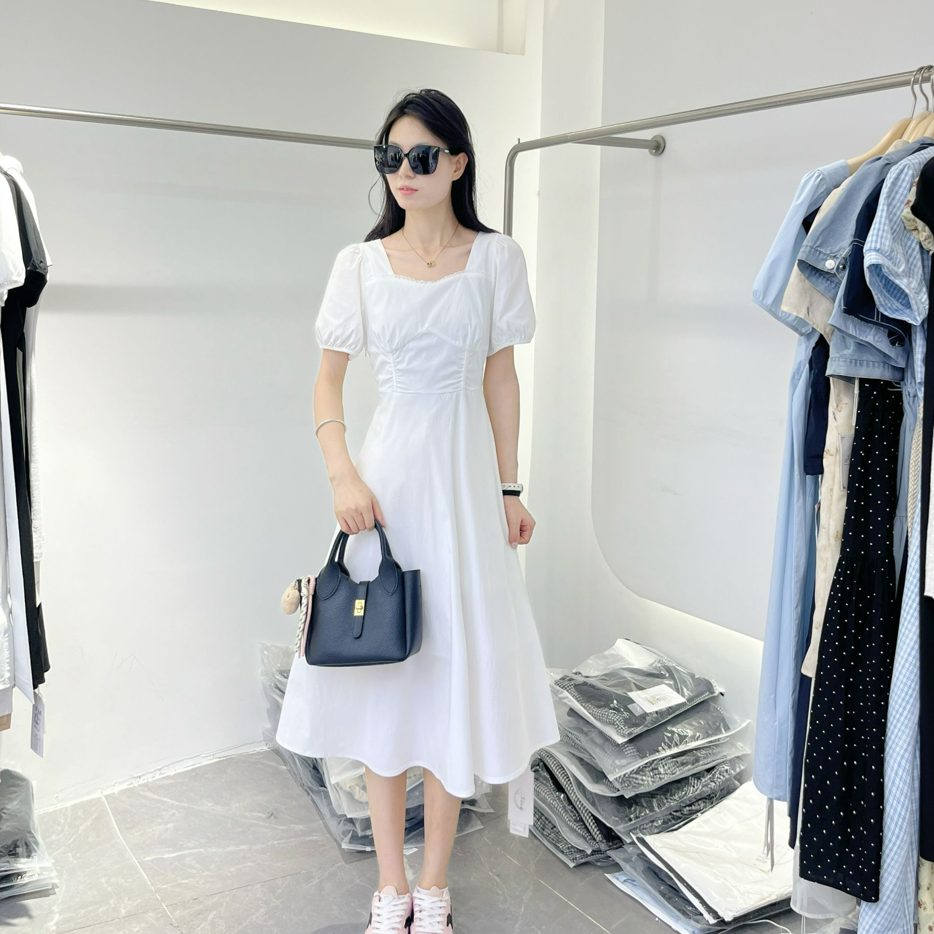 乔家女士多色连衣裙