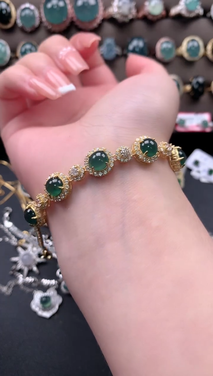 【闪购商品】翡翠戒指银S925镶嵌1241