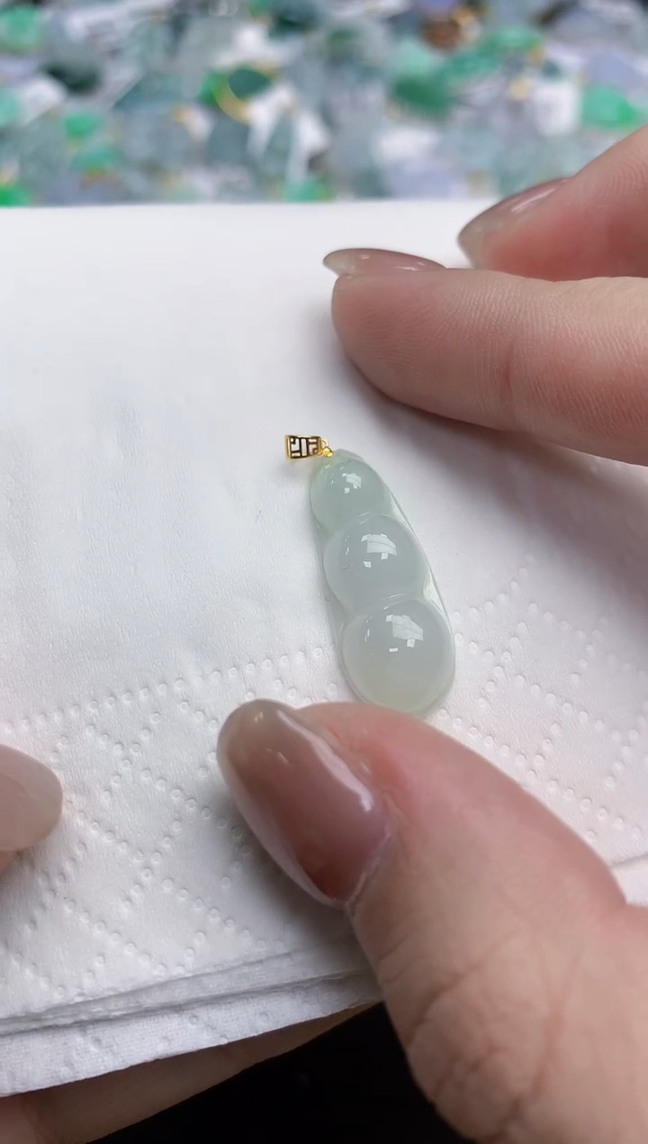 【闪购商品】翡翠颈饰18K金镶嵌天然缅甸翡翠A货