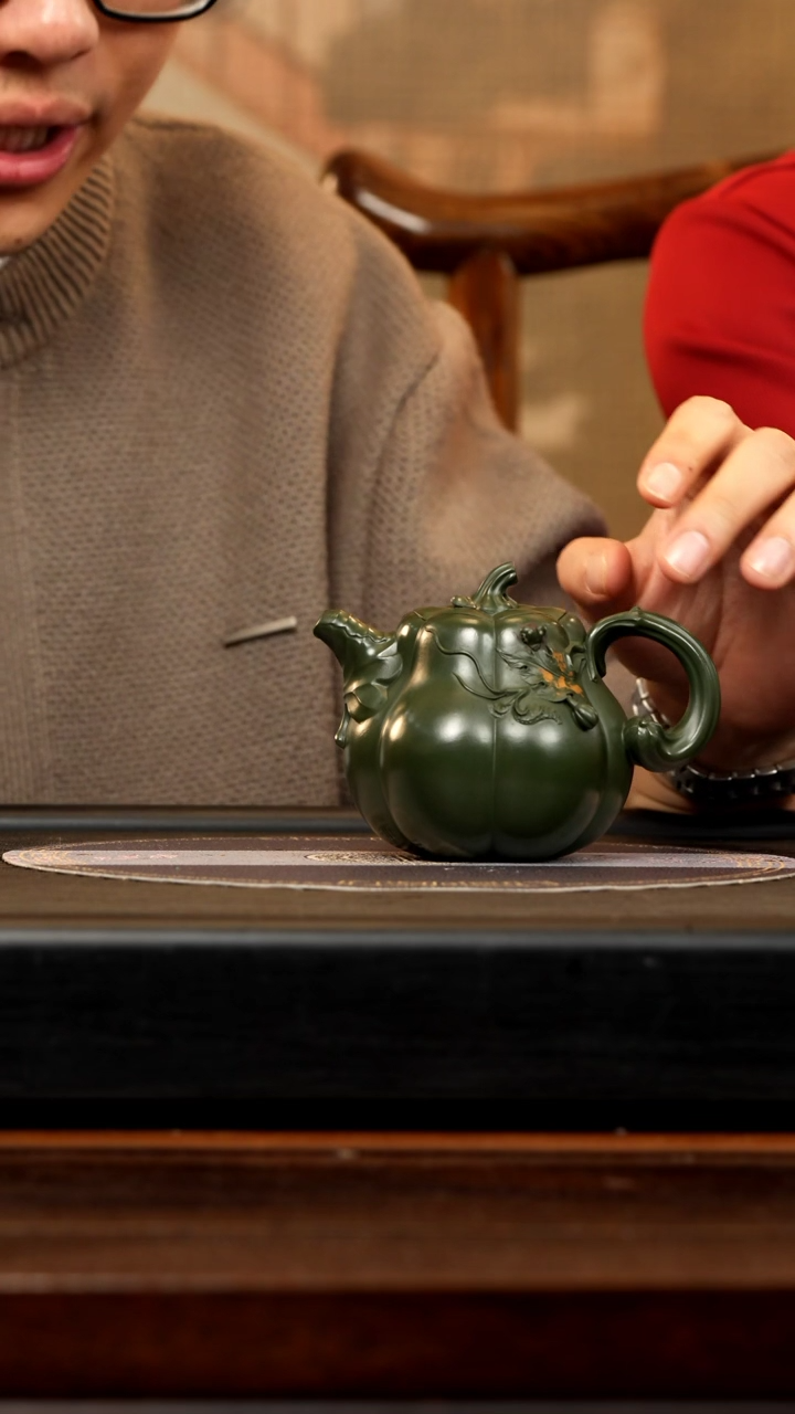 【闪购商品】紫砂茶壶CYL 绿泥 南瓜 230cc