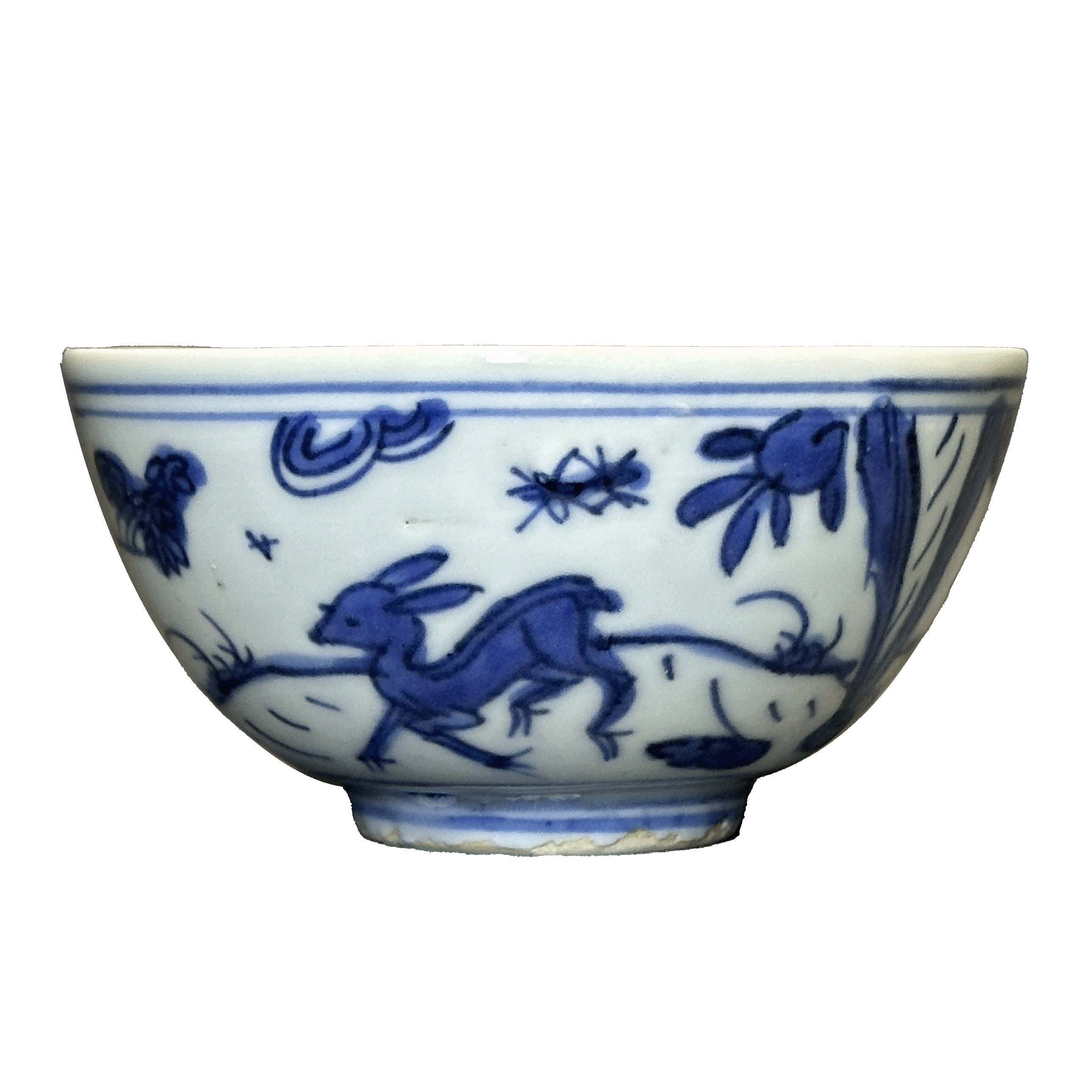 25023901y青花喜鹿同春茶园