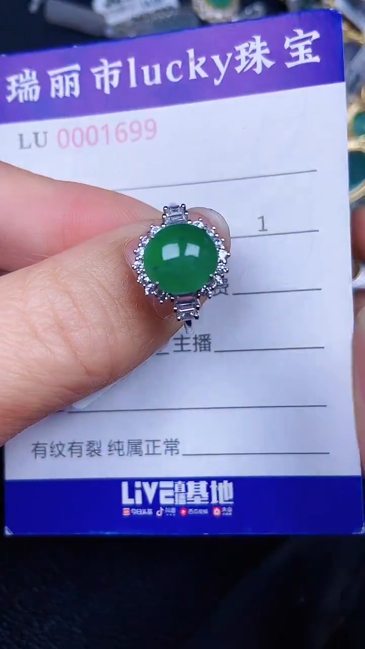 颈饰银S925镶嵌翡翠699