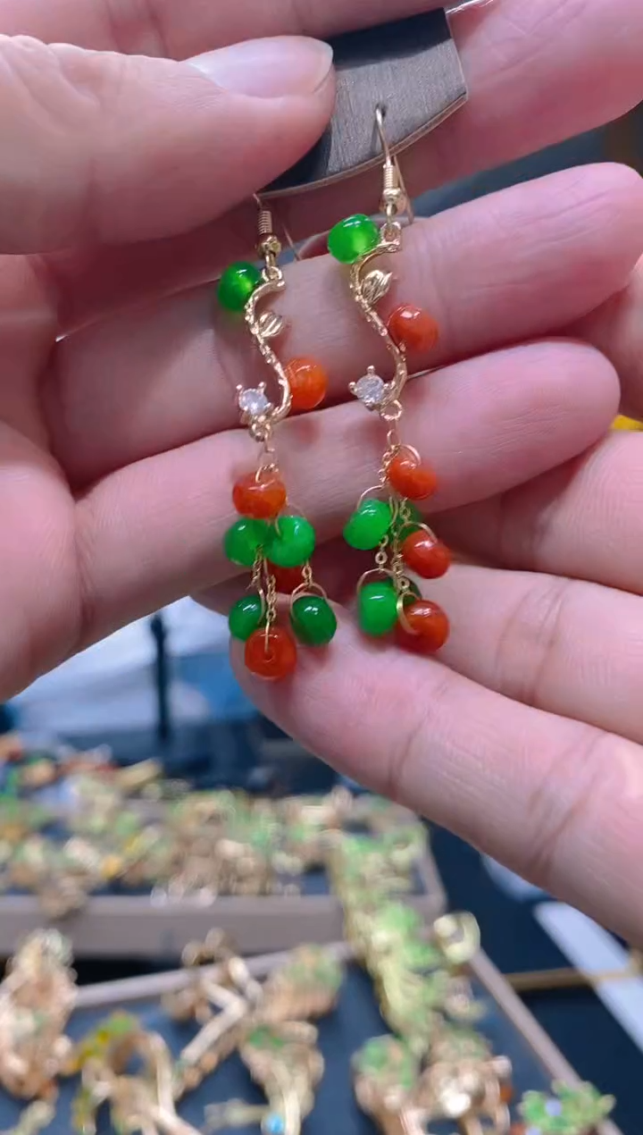 【闪购商品】翡翠耳饰合金0479翡翠耳钩