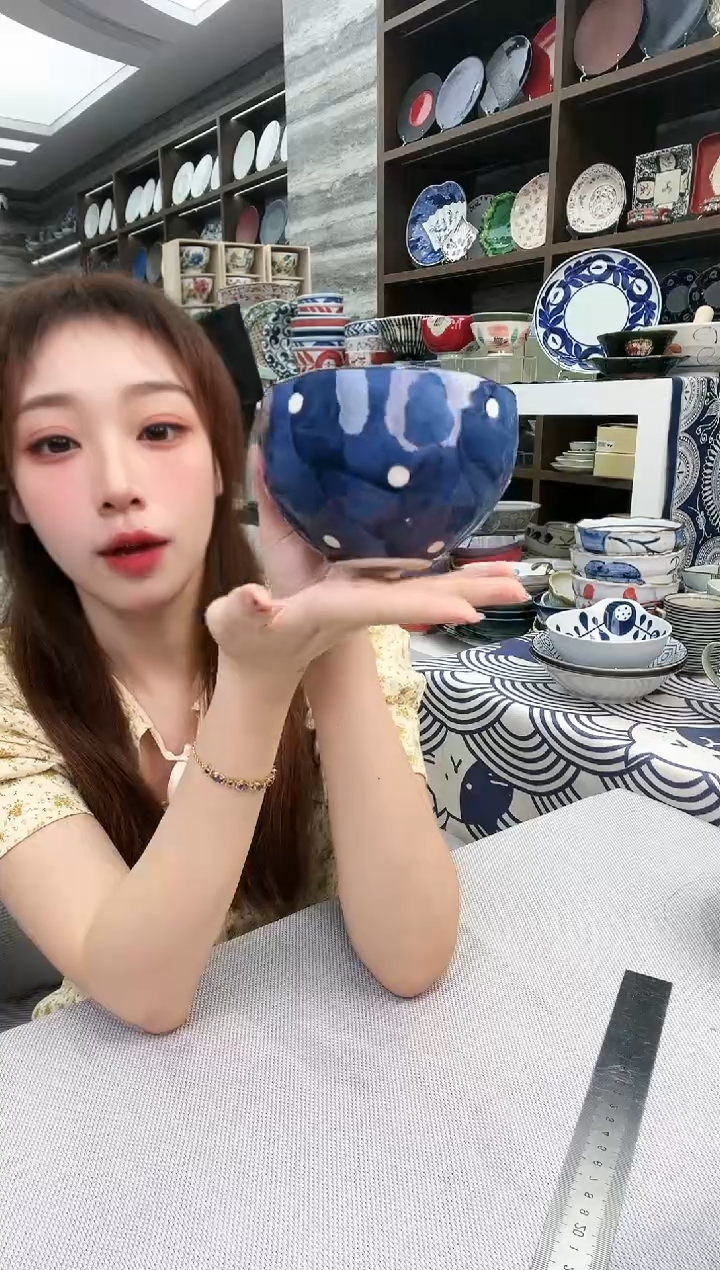 瓷仁峰饭碗12cm一支蓝色