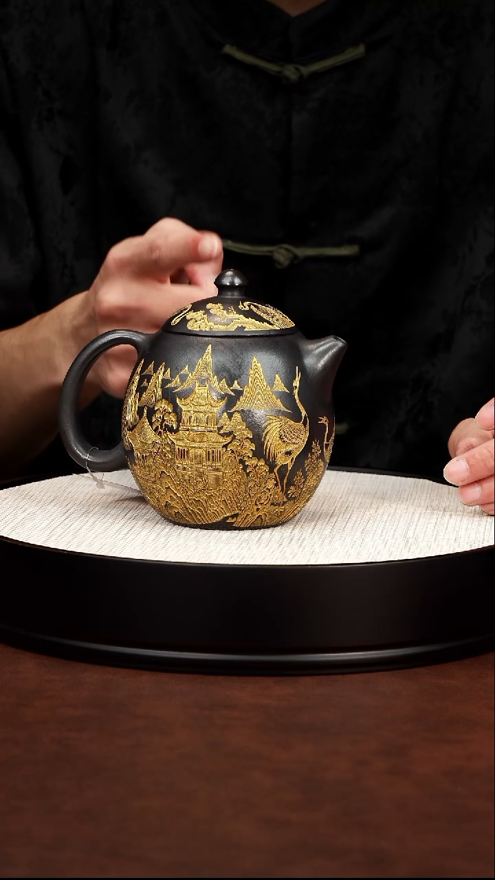 茶壶紫砂宜兴紫砂 龙蛋壶石黄 高艳