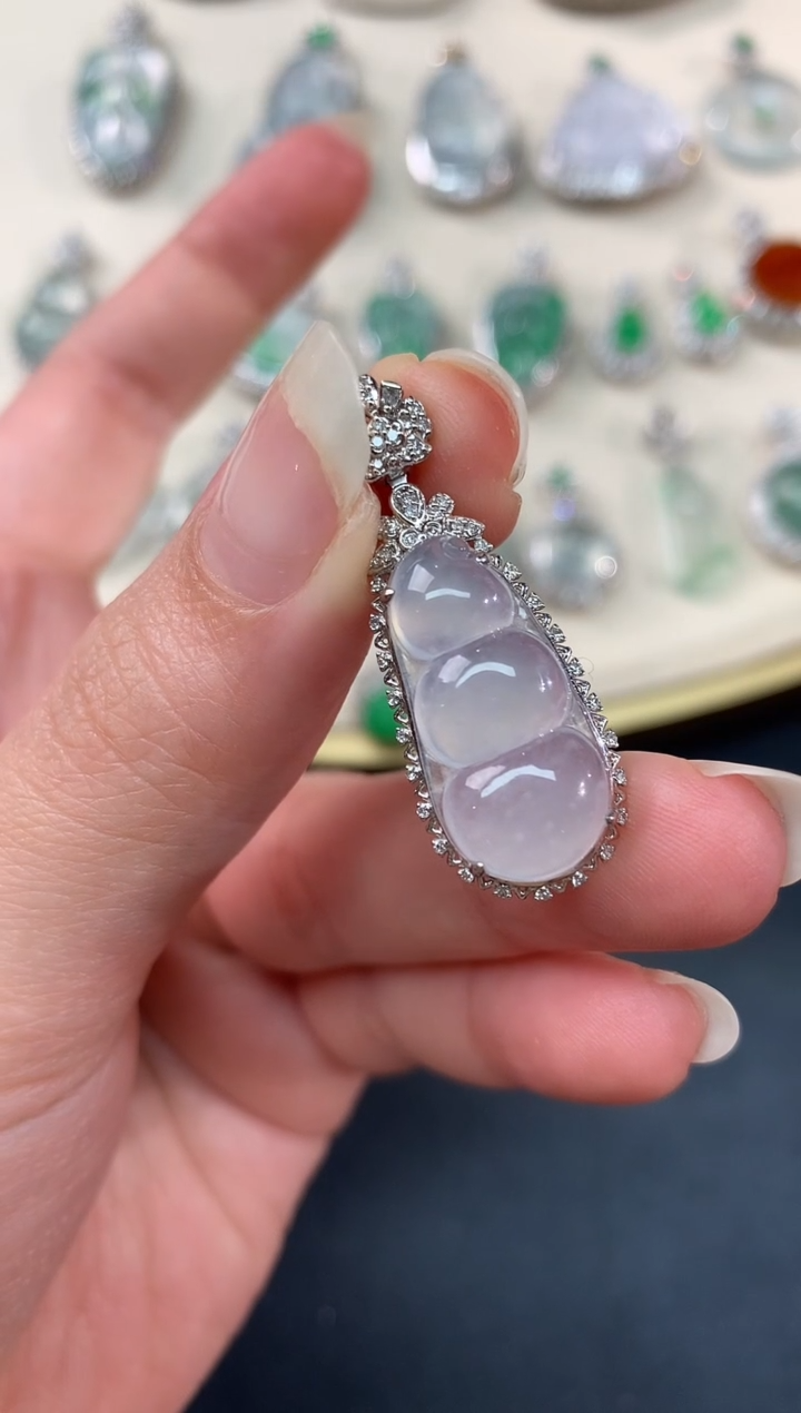 【闪购商品】翡翠吊坠(不含链)18K金镶嵌A106|多样性发一件5800