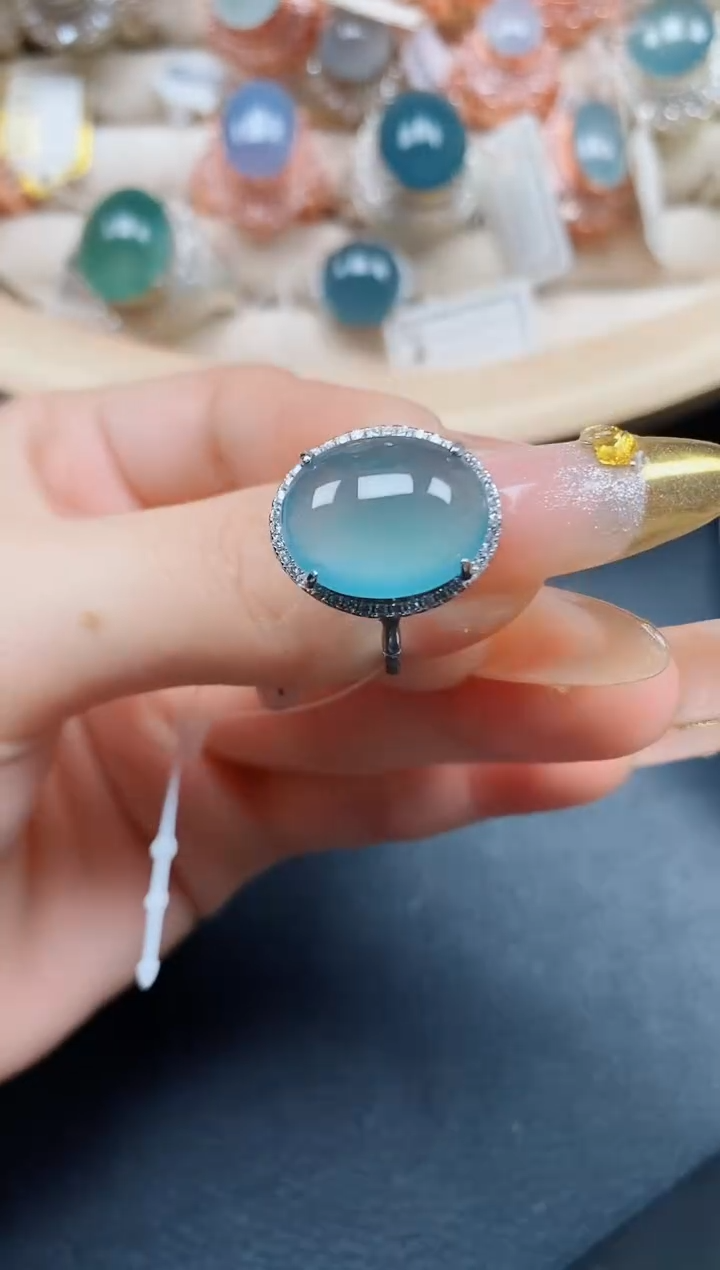 【闪购商品】翡翠戒指银S925镶嵌翡翠