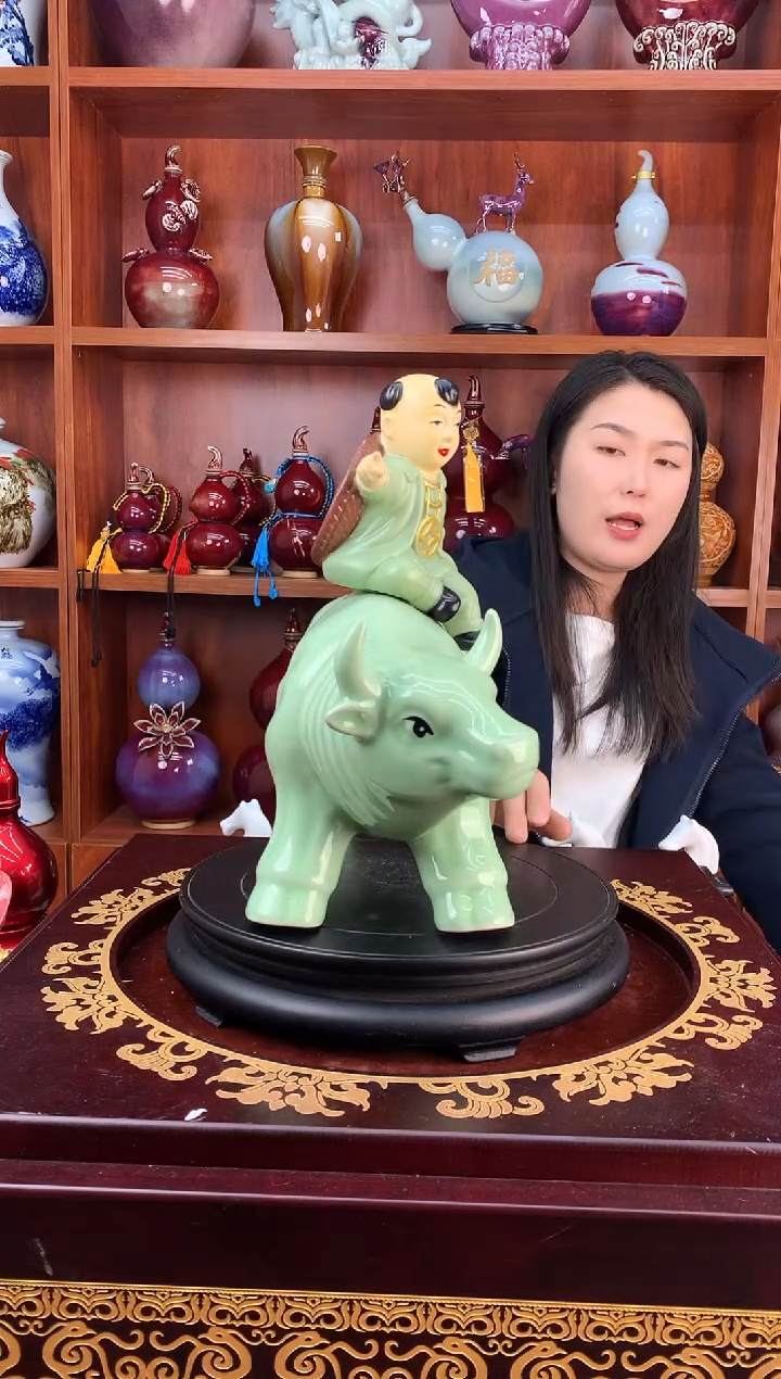 瓷5斤装牧童牛空酒坛