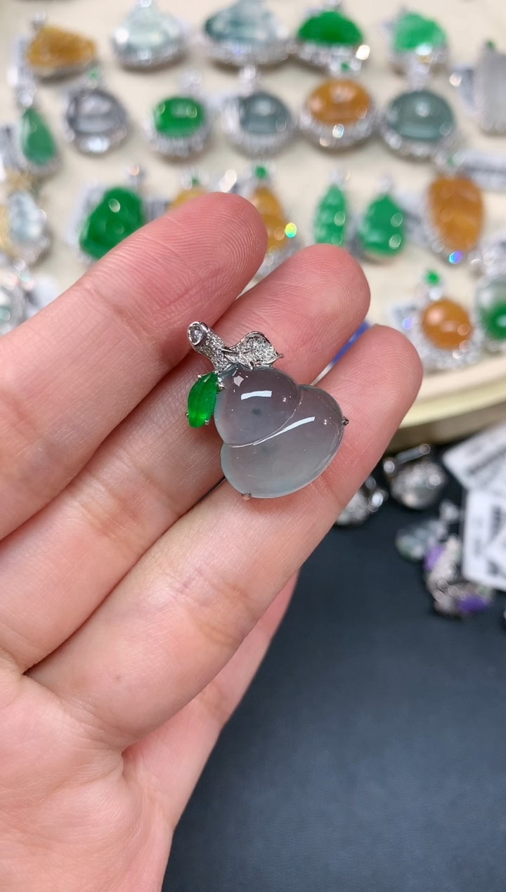 【闪购商品】翡翠吊坠(不含链)18K金镶嵌A36|16800