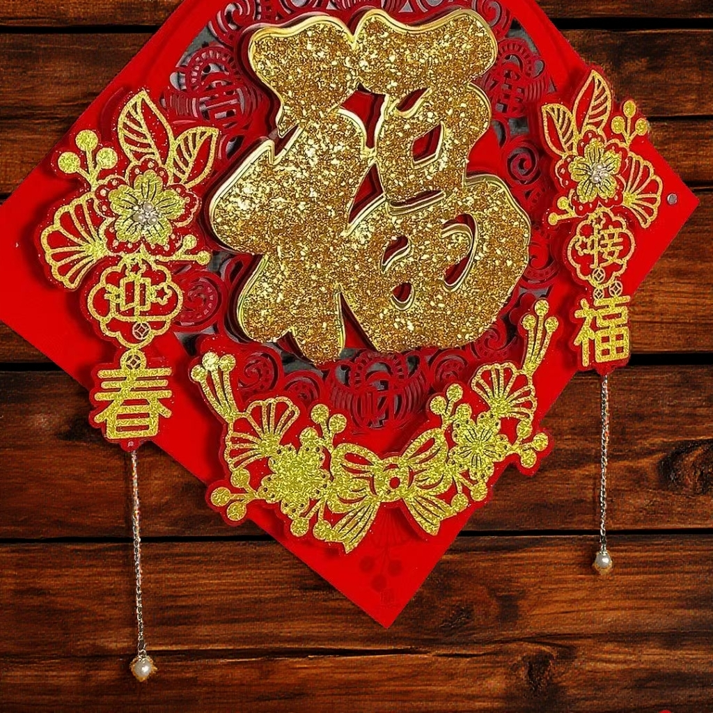 2026新款植绒福字门贴高端福字门贴