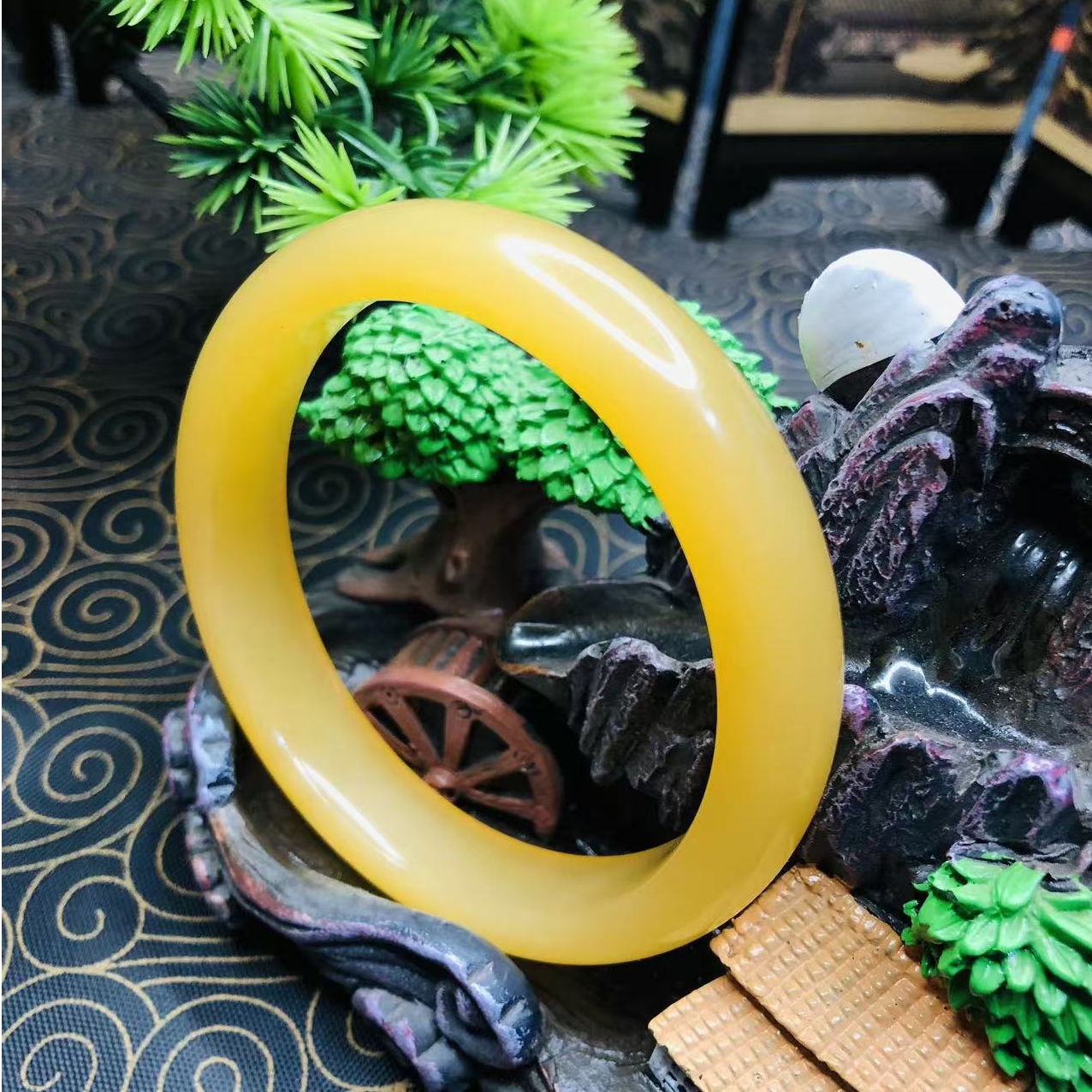 【祥玉居珠宝】中古女士冰透时尚玉镯天然民族风精美妈妈妈妈