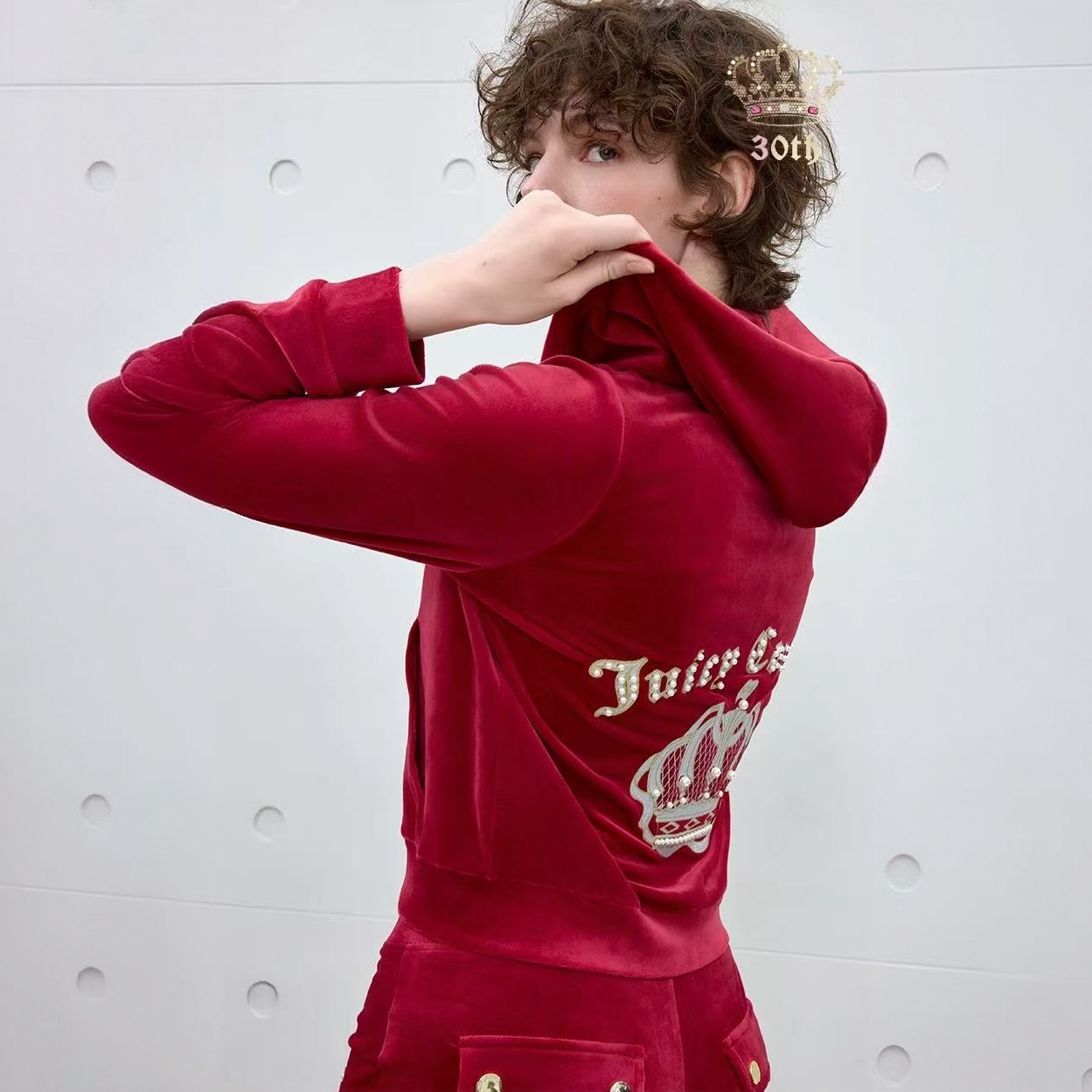 Juicy Couture【30周年系列】橘滋25年秋冬新款多色丝绒外套休闲裤