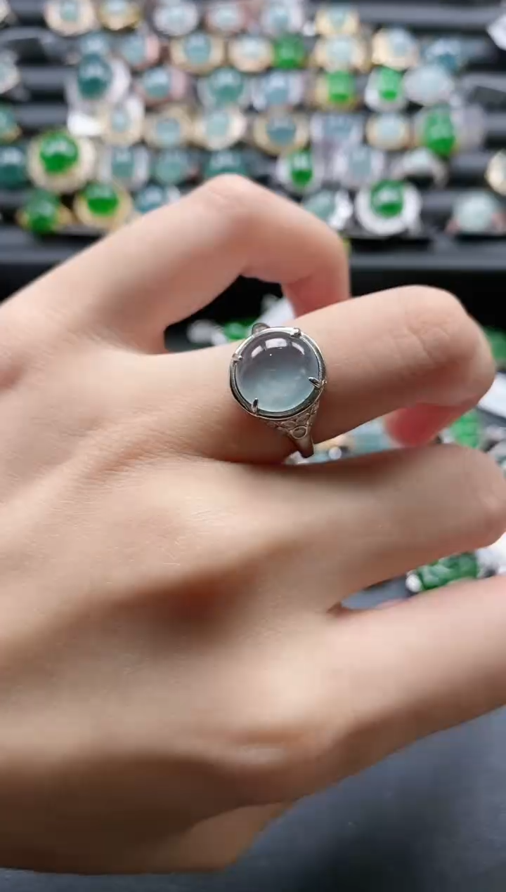 【闪购商品】翡翠戒指银S925镶嵌51511