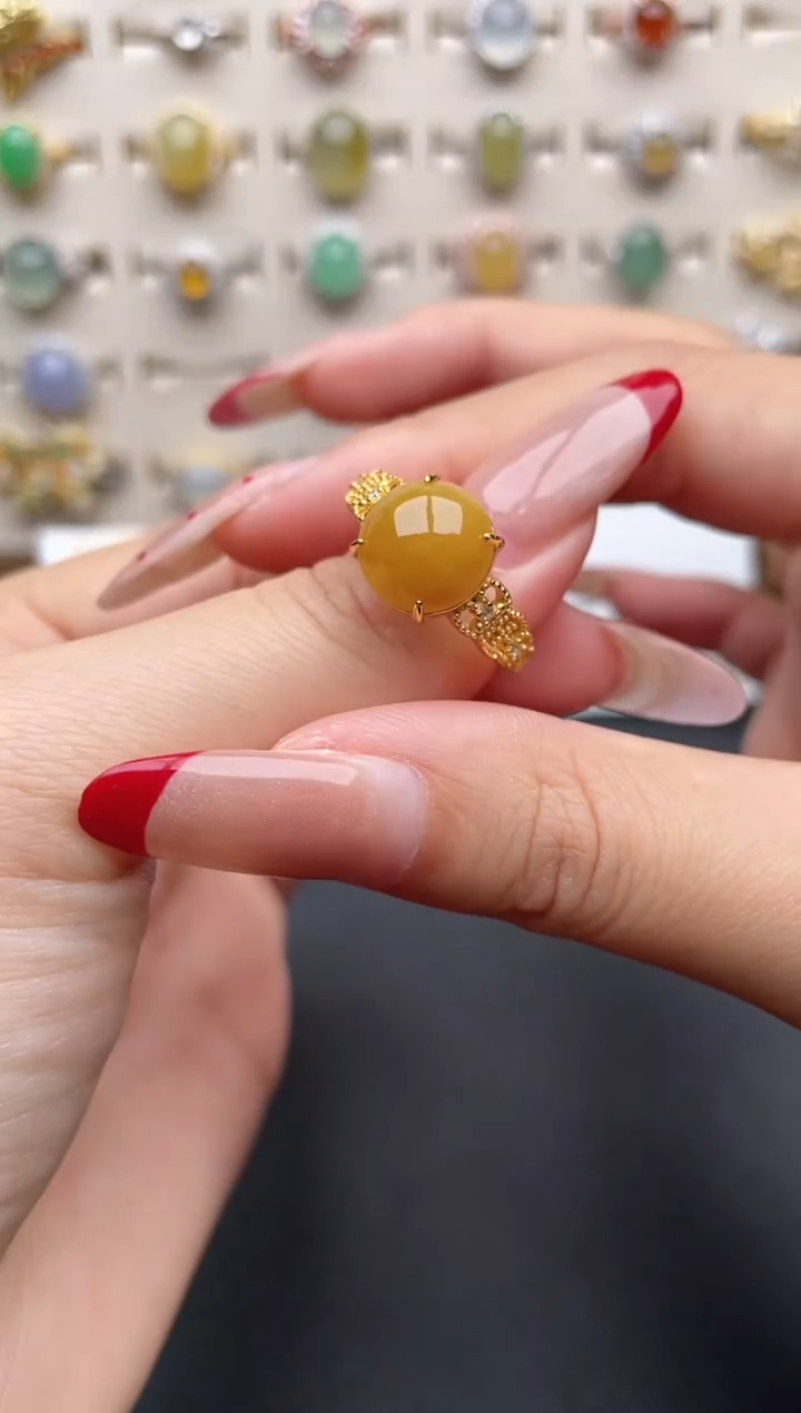 【闪购商品】翡翠戒指银S925镶嵌一物一证一礼盒