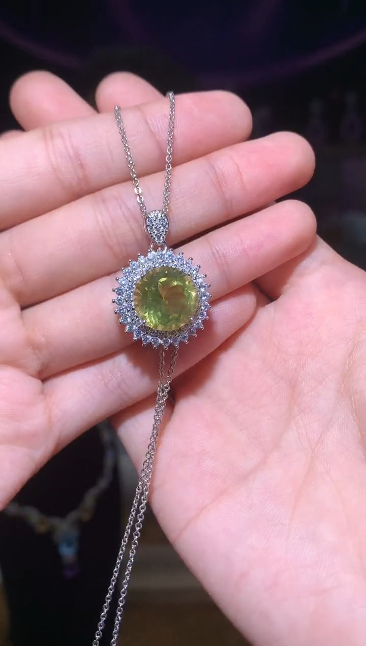 银S925镶嵌颈饰水晶（晶盈阁严选）