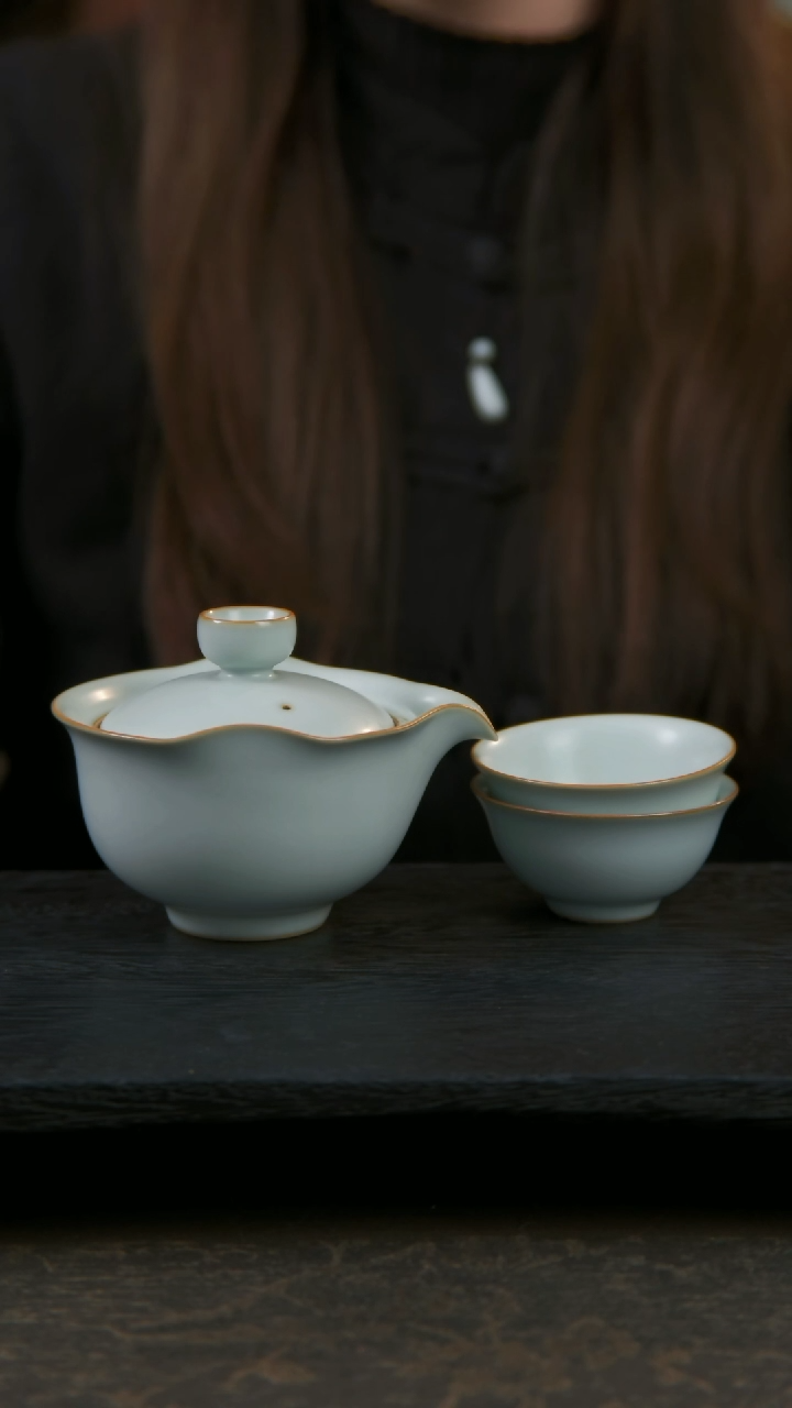 【闪购商品】杯汝窑旅行套装逍遥望月1