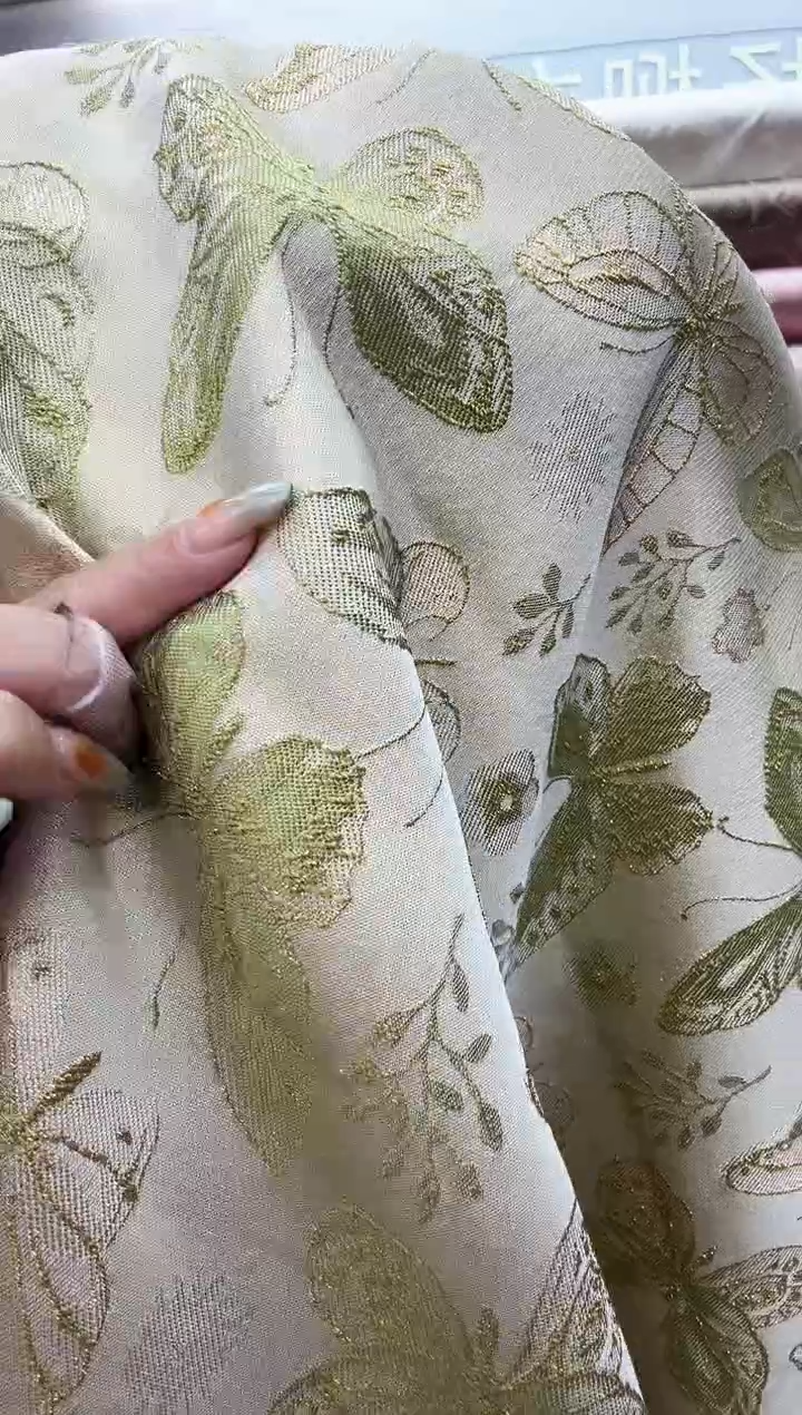 16号绿色织锦蝴蝶立体浮雕   半米价