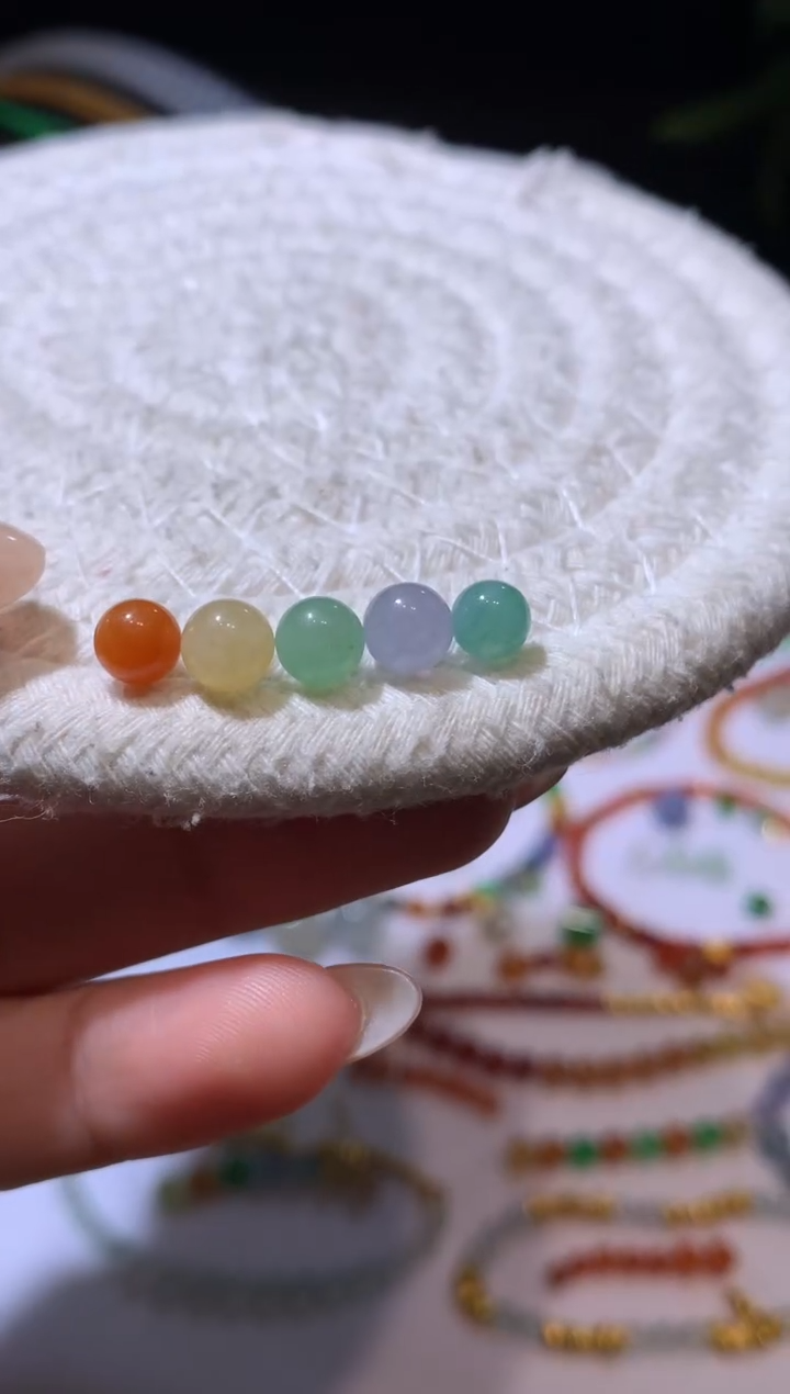 【闪购商品】定制翡翠未镶嵌6*五颗珠子480+48