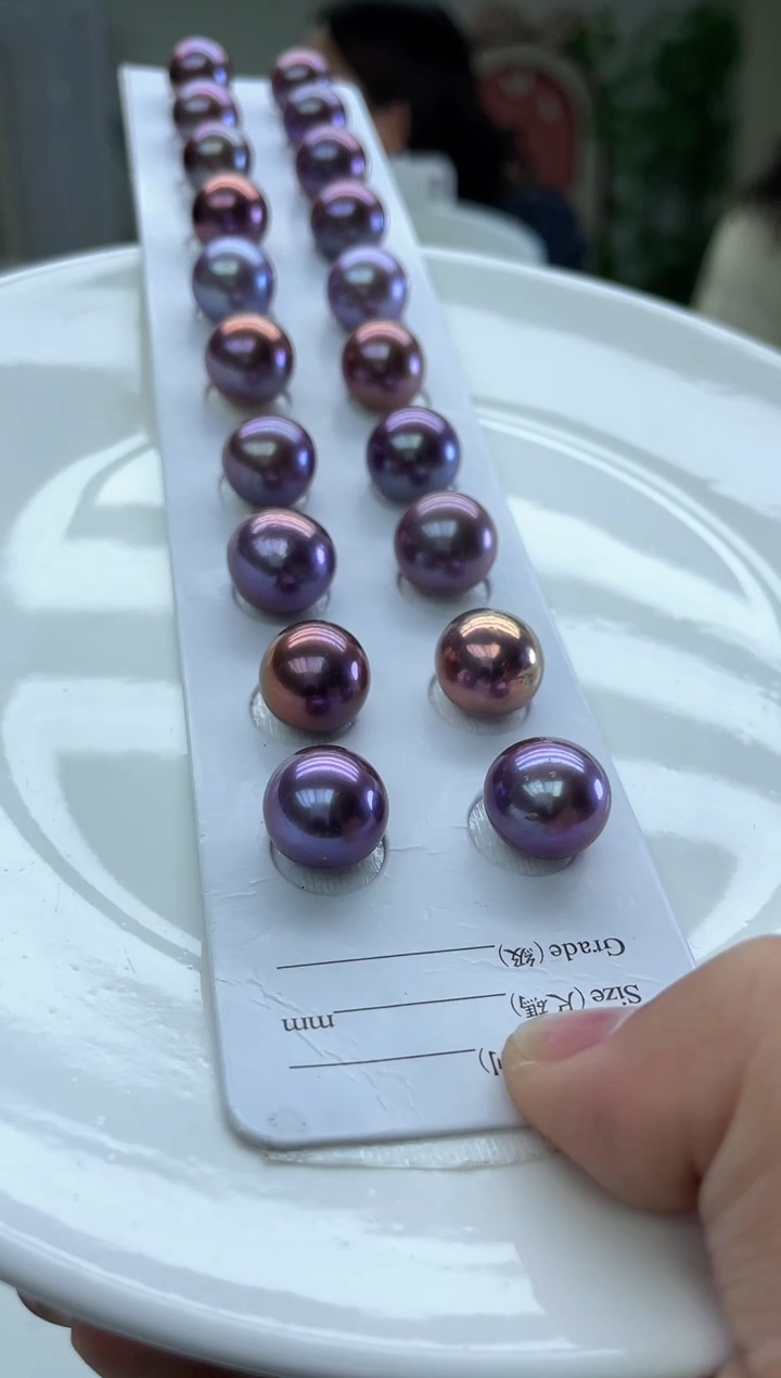 未镶嵌裸珠淡水珍珠紫色系13-14mm裸珠（多样性发一）