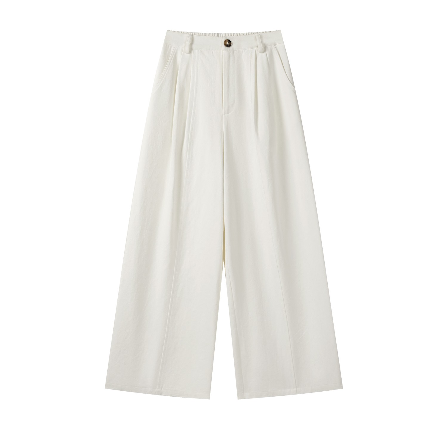 羊城故事-白色阔腿休闲裤通勤时尚宽松百搭直筒裤子Y50752102