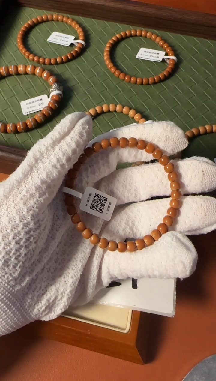 手串橄榄核【168核尖】6.2mm一代老挝核尖单圈老型珠树王老料正三花