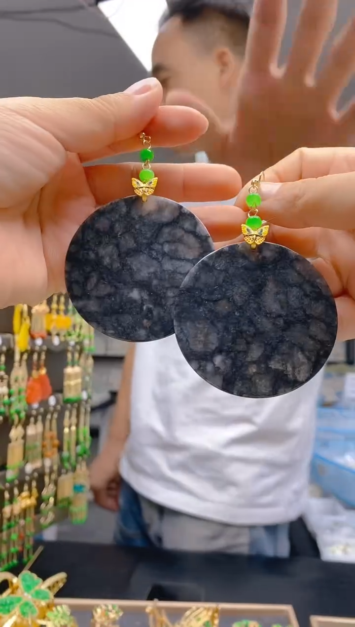 【闪购商品】翡翠耳饰合金0223翡翠耳钩