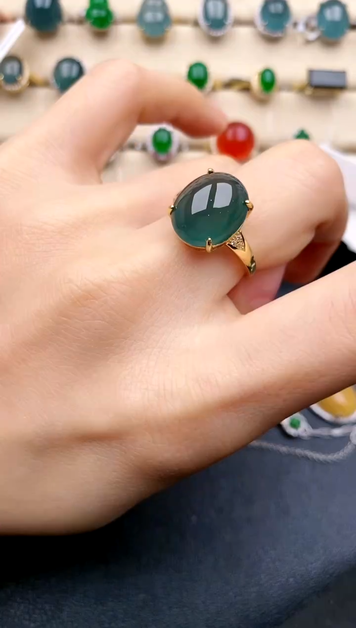 【闪购商品】翡翠戒指银S925镶嵌....