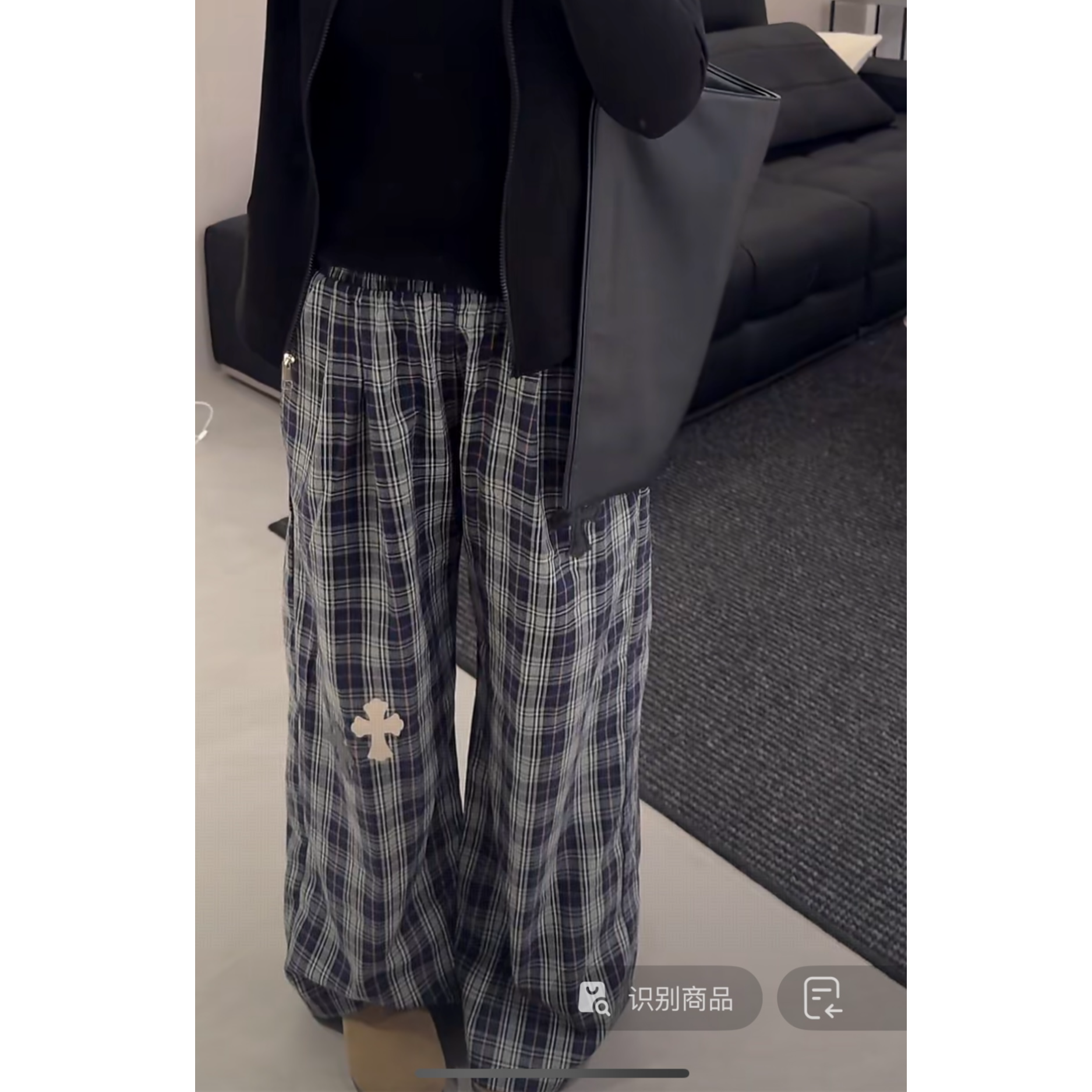西西  [长岛冰茶] 格子阔腿裤