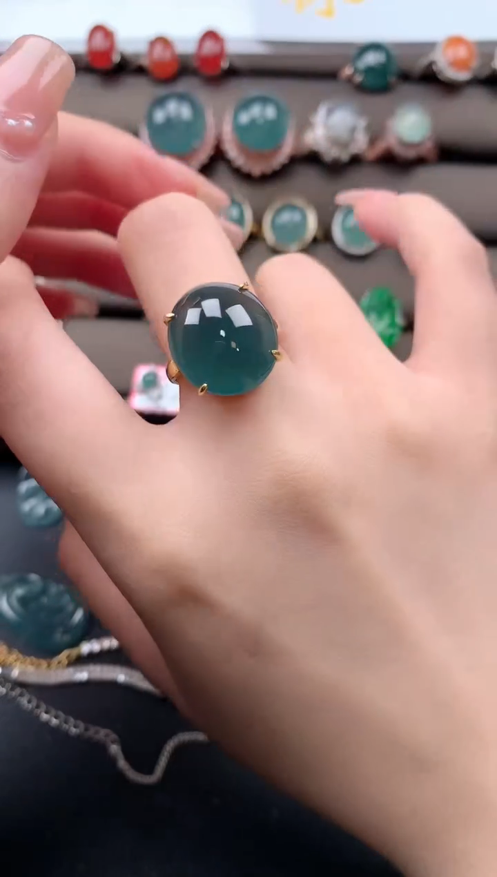 【闪购商品】翡翠戒指银S925镶嵌52141