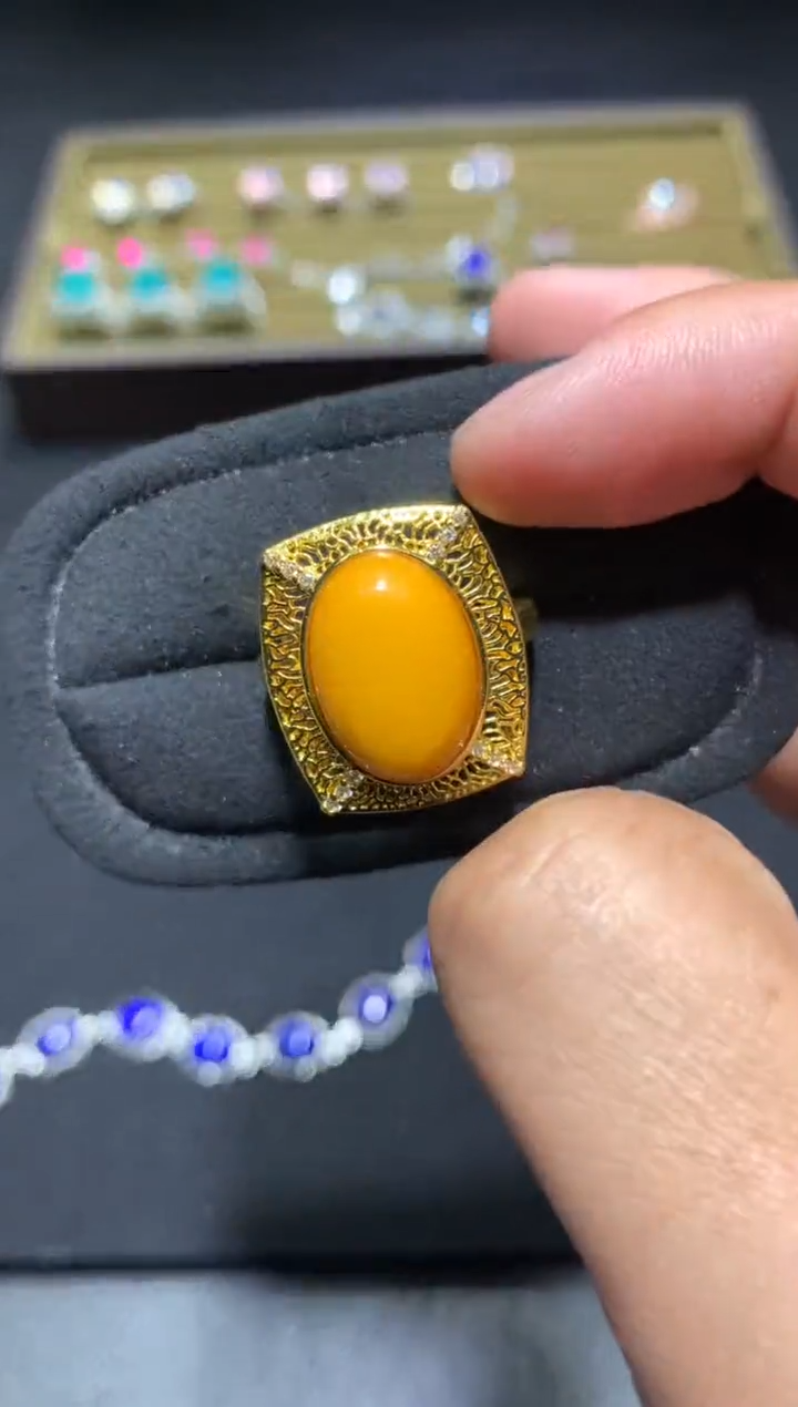 未镶嵌琥珀戒指G71